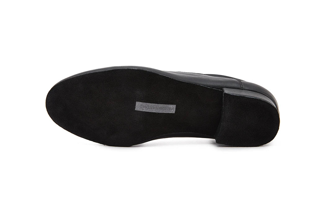 CINMIDY Male Genuine Leather Dance Shoes Black Latin Dance Shoes for Men Modern Standard Sneaker Party Shoes Heeled 2.5cm
