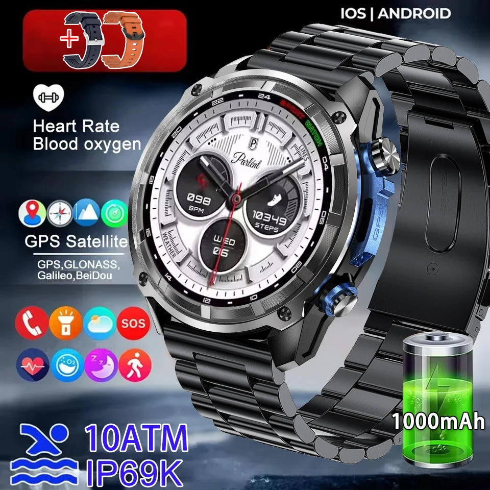 New Men GPS Offline Map Smart Watch Built-in GPS 4GB Memory HD Corning Gorilla Screen 10ATM Waterproof Bluetooth Call Smartwatch