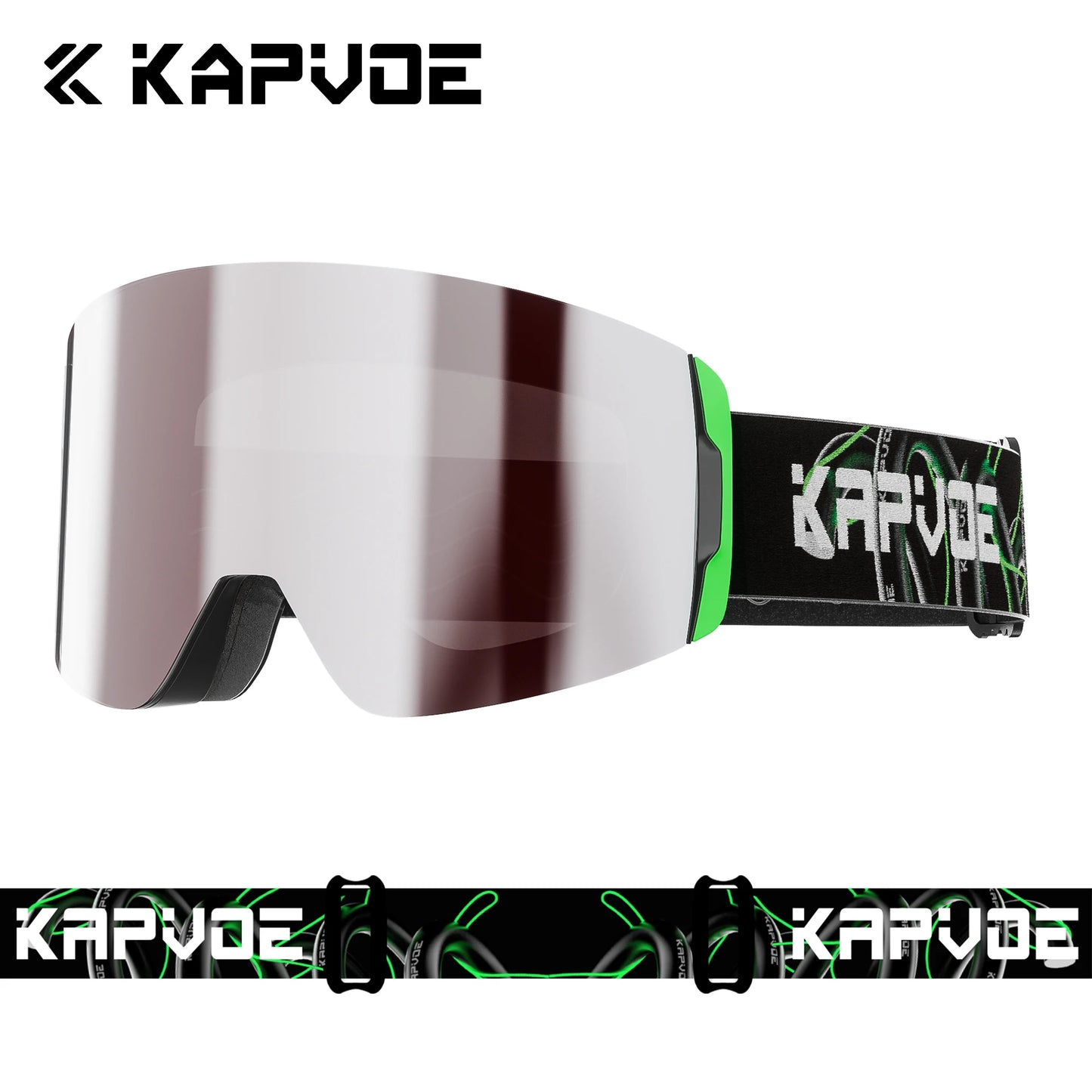 KAPVOE New Outdoor Photochromic Ski Goggles Magnetic Anti-fog Ski Glasses Winter Sports Skiing Snowboard Men Women UV400 Snow