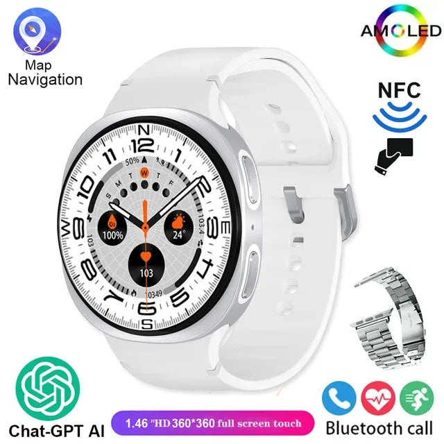 2026 New Men Watch 8 GPS Smart Watch 1.46inch AMOLED Health Sports Tracker Heart Rate NFC Bluetooth Call Waterproof Smartwatch