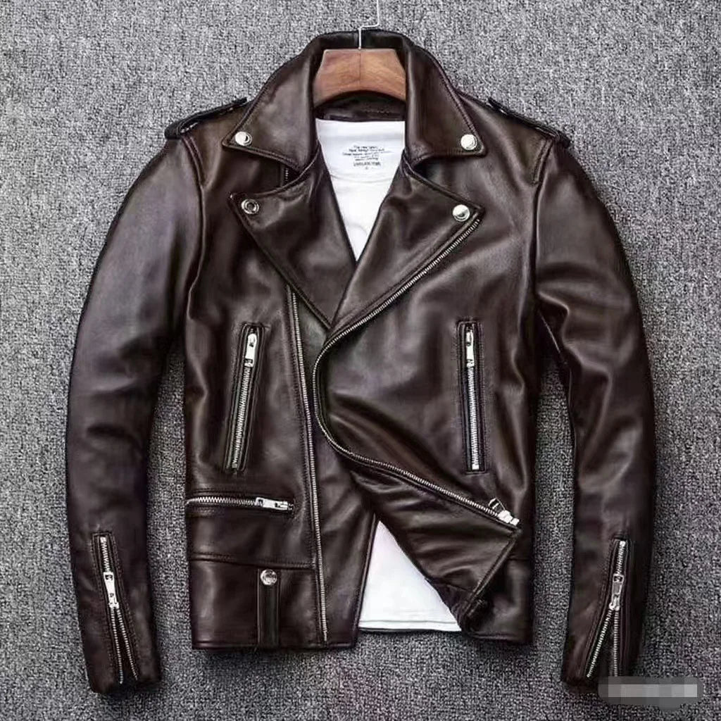 Men's PU Motorcycle Leather Jacket Thickened Autumn New Style Casual Versatile Slim Fit Large Size Men's Leather Jacket