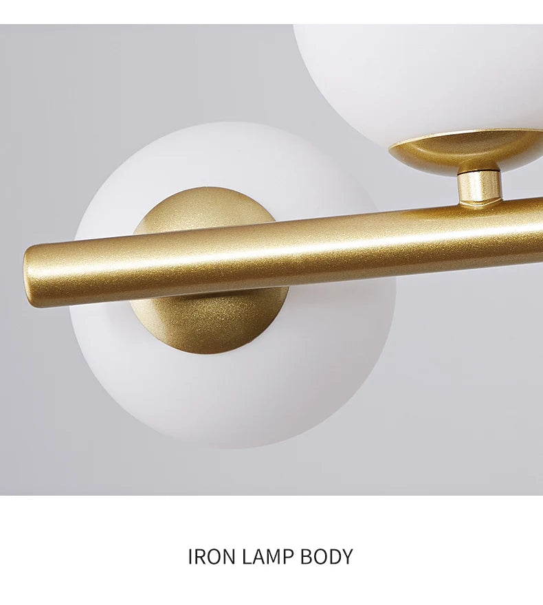 Nordic Modern LED Pendant Gold Light Glass Ball 11 Heads Hanging Lamp for Kitchen Living Dining Room Suspension Luminaire Design
