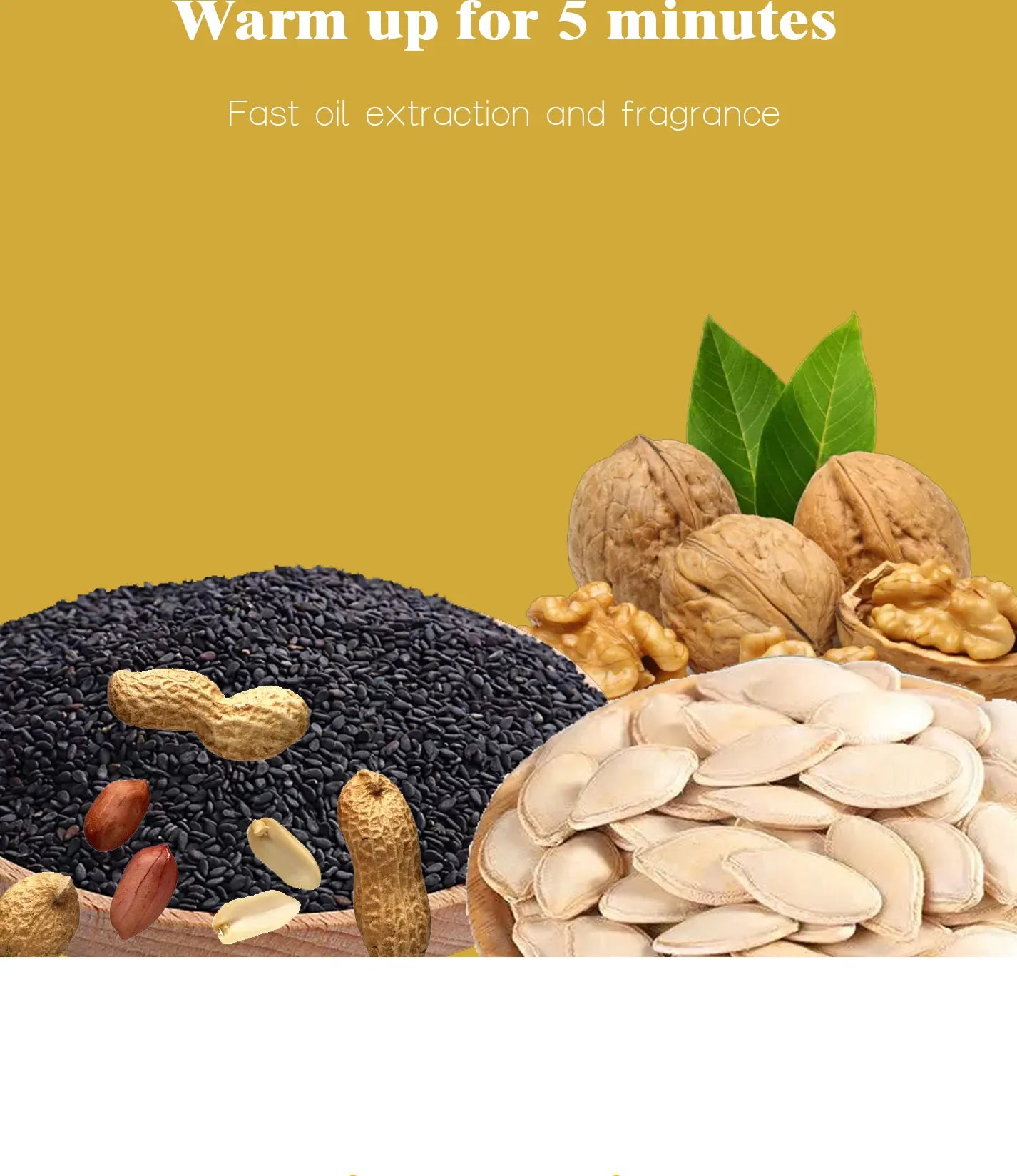1500W 110V/220V Automatic Cold Press Oil Machine, Oil Cold Press Machine, Sunflower Seeds Oil Extractor, Olive Oil press Extract