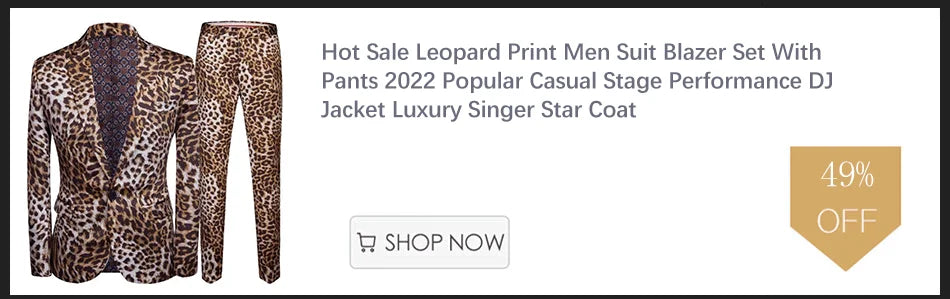 Hot Sale Leopard Print Men Suit Blazer Set With Pants 2025 Safari Suits For Men Performance DJ Jacket Luxury Singer Star Coat