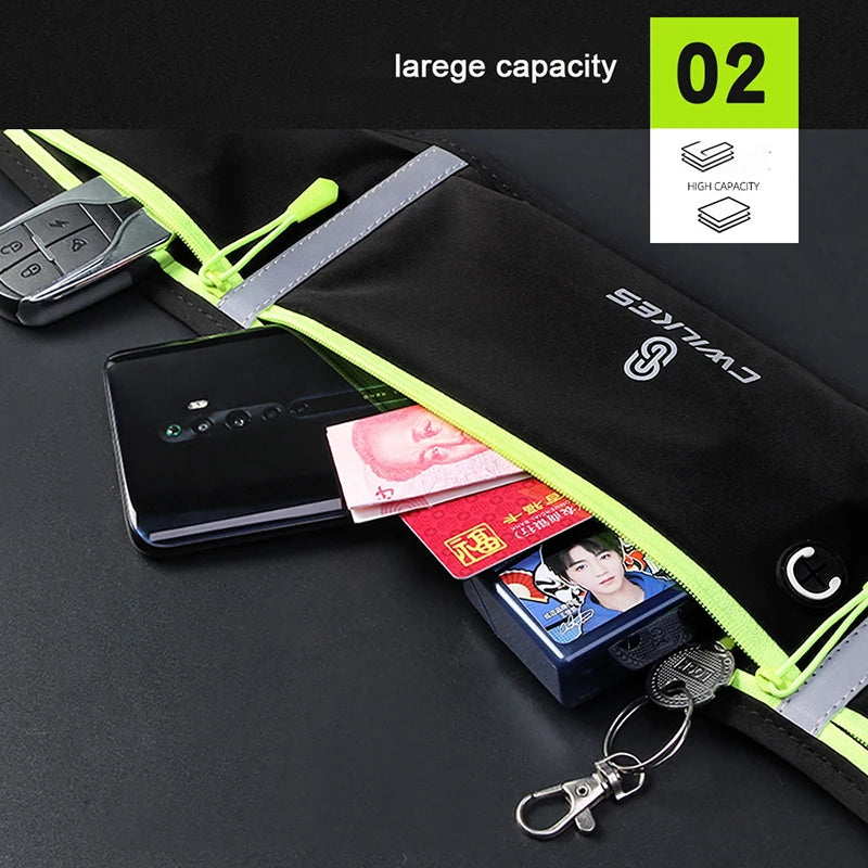 Sports Fanny Pack Women Running Belt Waist Bag Men Waterproof Gym Phone Pouch Banana Bags Run Accessories