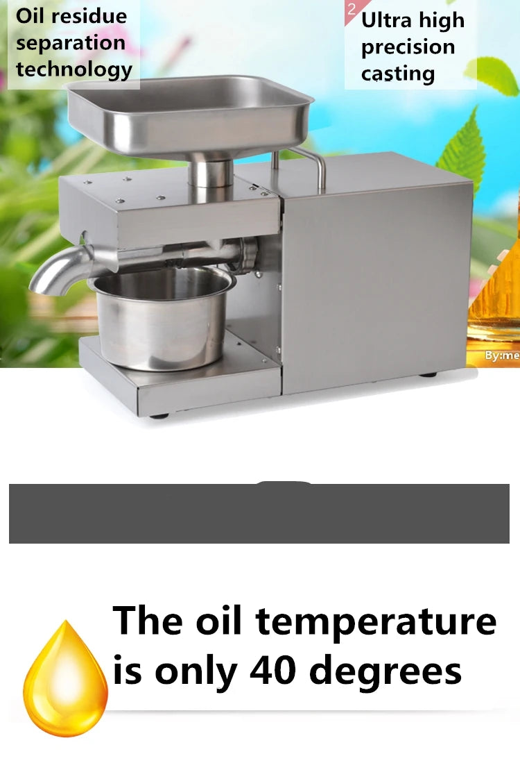1500W 110V/220V Automatic Cold Press Oil Machine, Oil Cold Press Machine, Sunflower Seeds Oil Extractor, Olive Oil press Extract