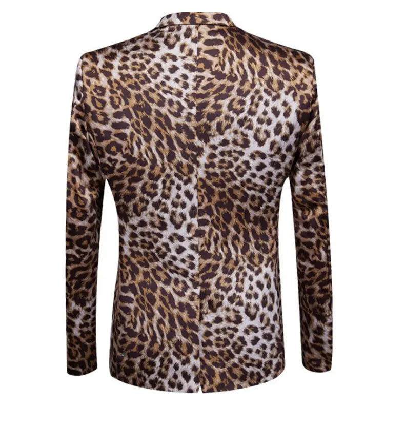 Hot Sale Leopard Print Men Suit Blazer Set With Pants 2025 Safari Suits For Men Performance DJ Jacket Luxury Singer Star Coat