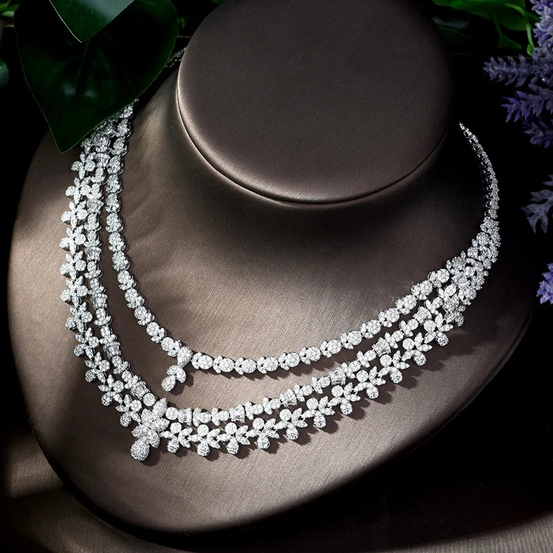 HIBRIDE Nigeria 4pcs Bridal Zirconia Jewelry Sets Luxury Dubai Nigeria CZ Crystal Wedding Jewelry Sets for Women Party N-1210
