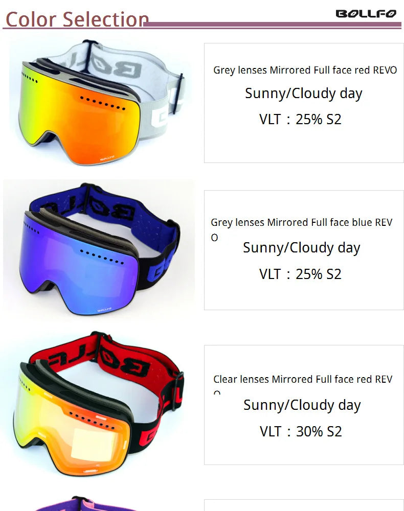 Ski Glasses For Skiing Double Lens Magnetic Mountaineering Glasses UV400 Anti-fog Ski Goggles Men Women Snowmobile Mask