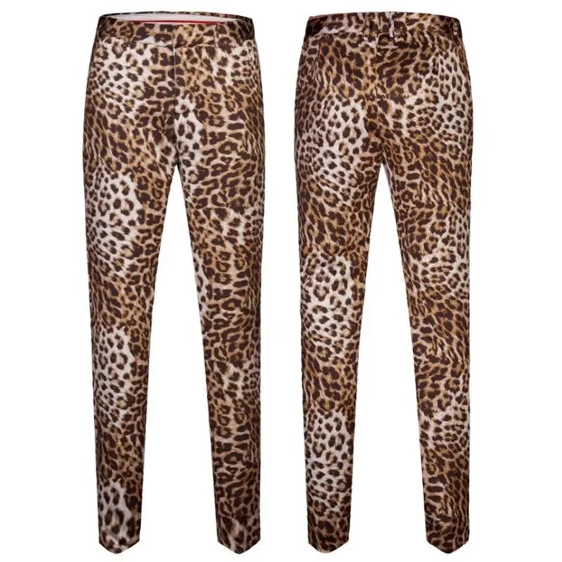 Hot Sale Leopard Print Men Suit Blazer Set With Pants 2025 Safari Suits For Men Performance DJ Jacket Luxury Singer Star Coat