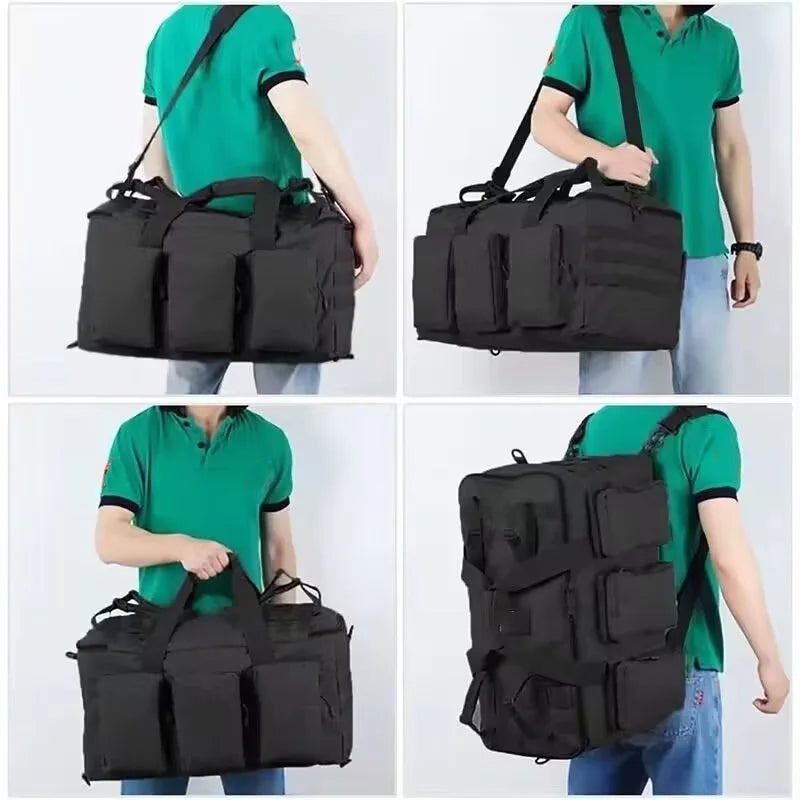 55L Luggage Duffel Bag Camping Backpack Tactical Large Bags Men's Hiking Travel Mountaineering Trip Utility Gym Weekend Duffle