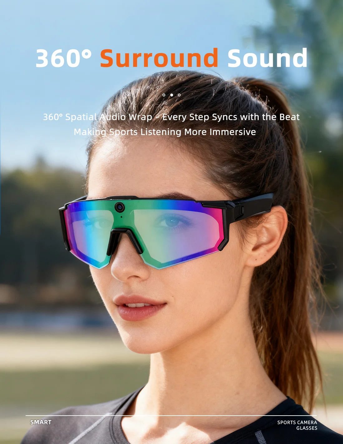 New Outdoor Sport 4K Anti-shake Camera Smart Glasses Men 1200P Video Recording Take Photo Waterproof Sandproof Sunglasses Women