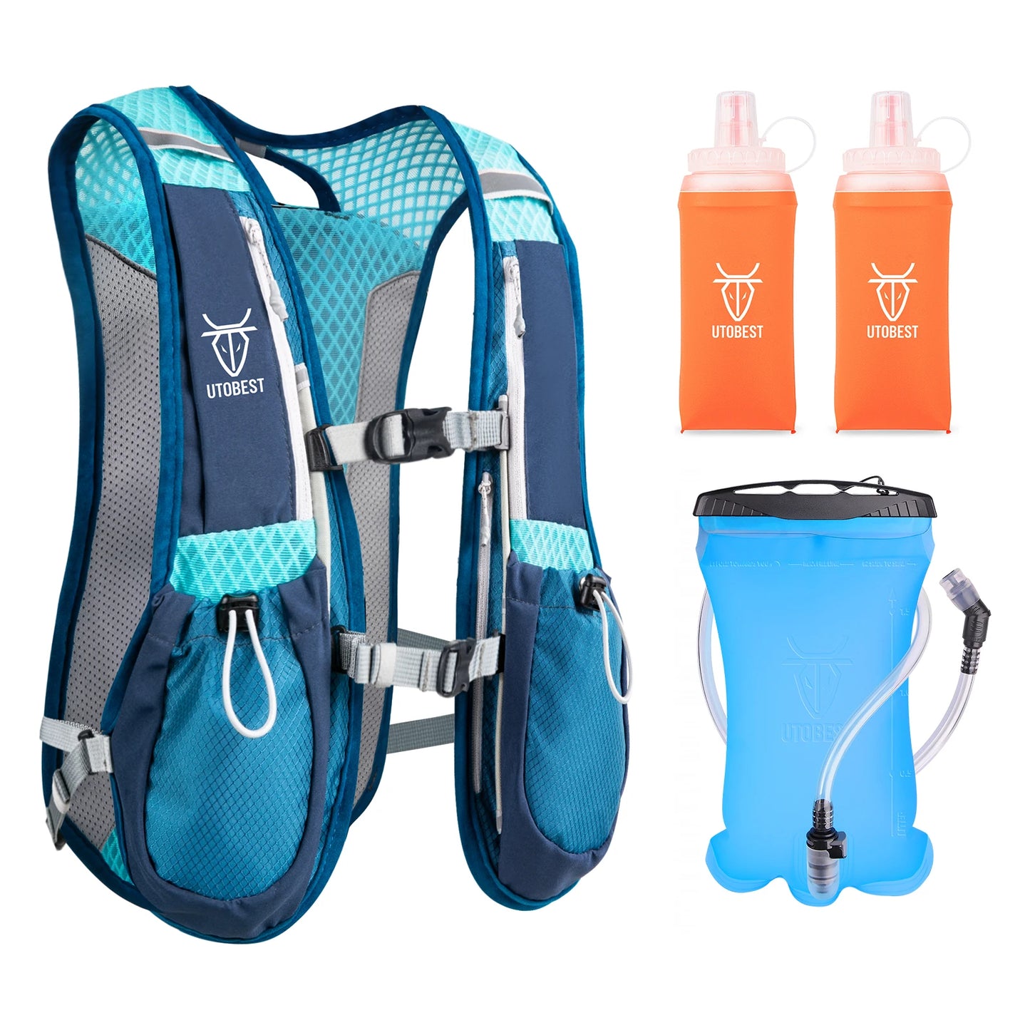 UTOBEST Trail Running Backpack 5L Ultra Lightweight Hydration Vest Breathable Functional Pack for Marathon Cycling Hiking