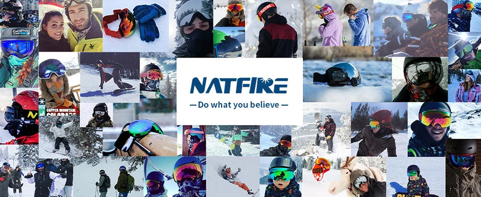 Ski Goggles Pro 100% UV400 Protection Anti Fog Interchangeable Lens Skiing Glasses Snowboard Snow Goggles for Men Women Natfire