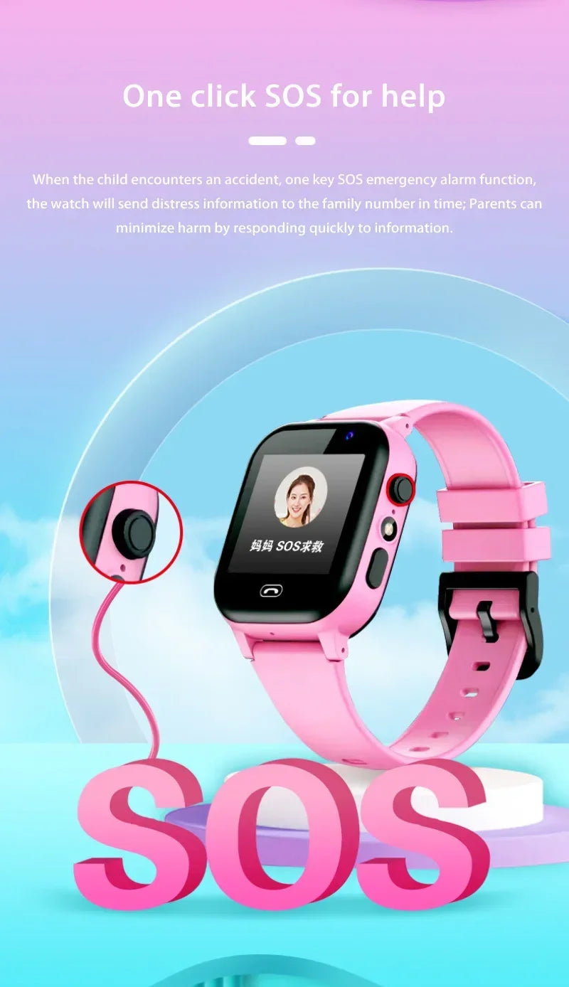 Lenovo Kids Smartwatch 4G Wifi GPS SOS Location Video Call Analogue Card Waterproof Watch Camera Boys Girls Upgrade New Watch