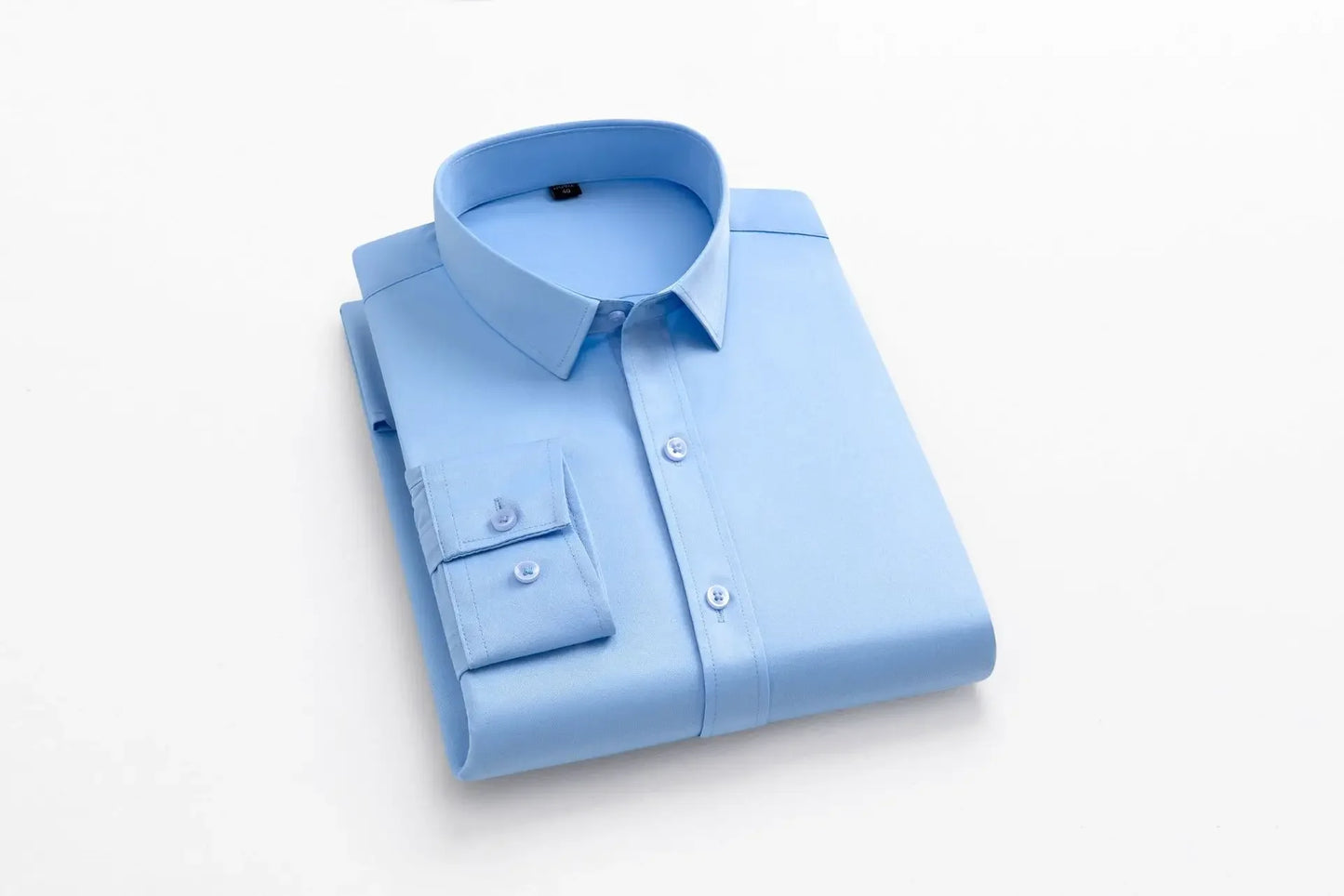 Men's long sleeved elastic shirt, non ironing business dress, professional work attire, stand up collar shirt  men shirts