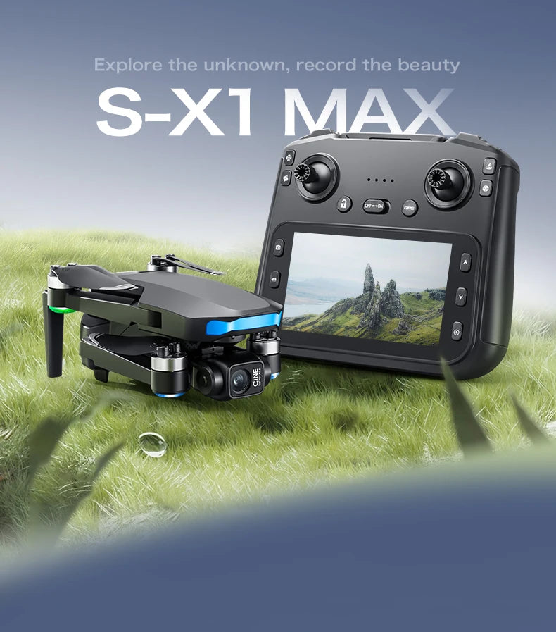 New S-X1 MAX GPS Drone Professional 8K Camera 3-axis Gimbal Aerial FPV Brush with Large Screen Remote Control Folding Quadcopter