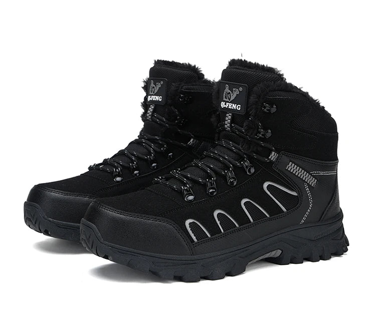 Large 49 Outdoor Ankle Boots Men Non Slip Fashion Lace Up Climbing Leather Winter Hiking Footwear High Top Leisure Hiking Shoes