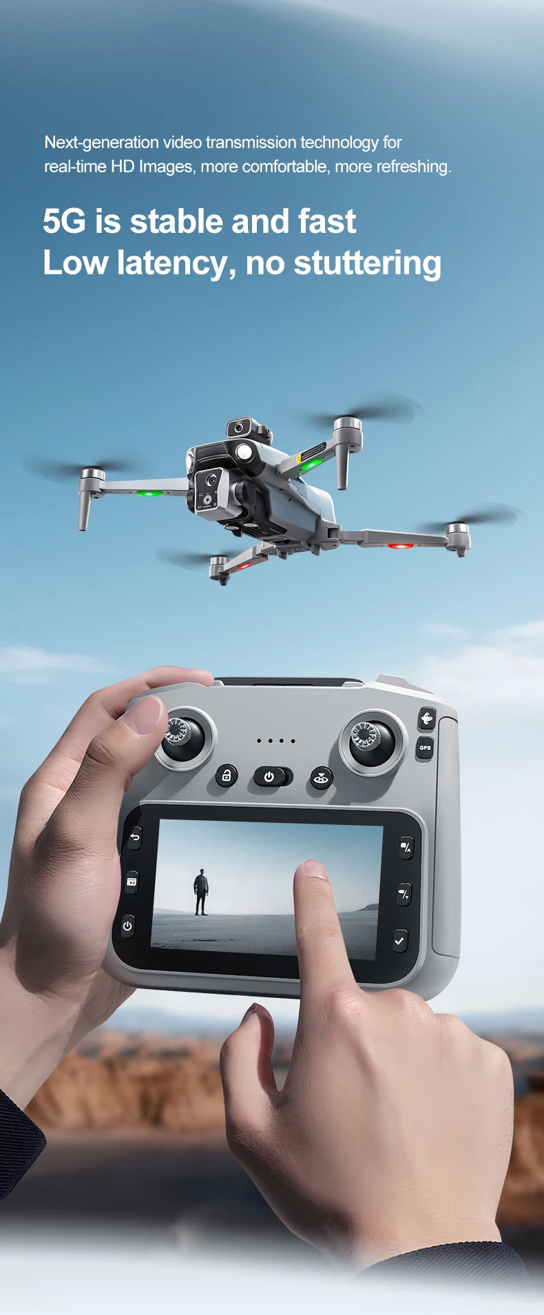K19 MAX drone GPS return and screen aerial photography aircraft brushless airdrop remote control aircraft quadcopter toy