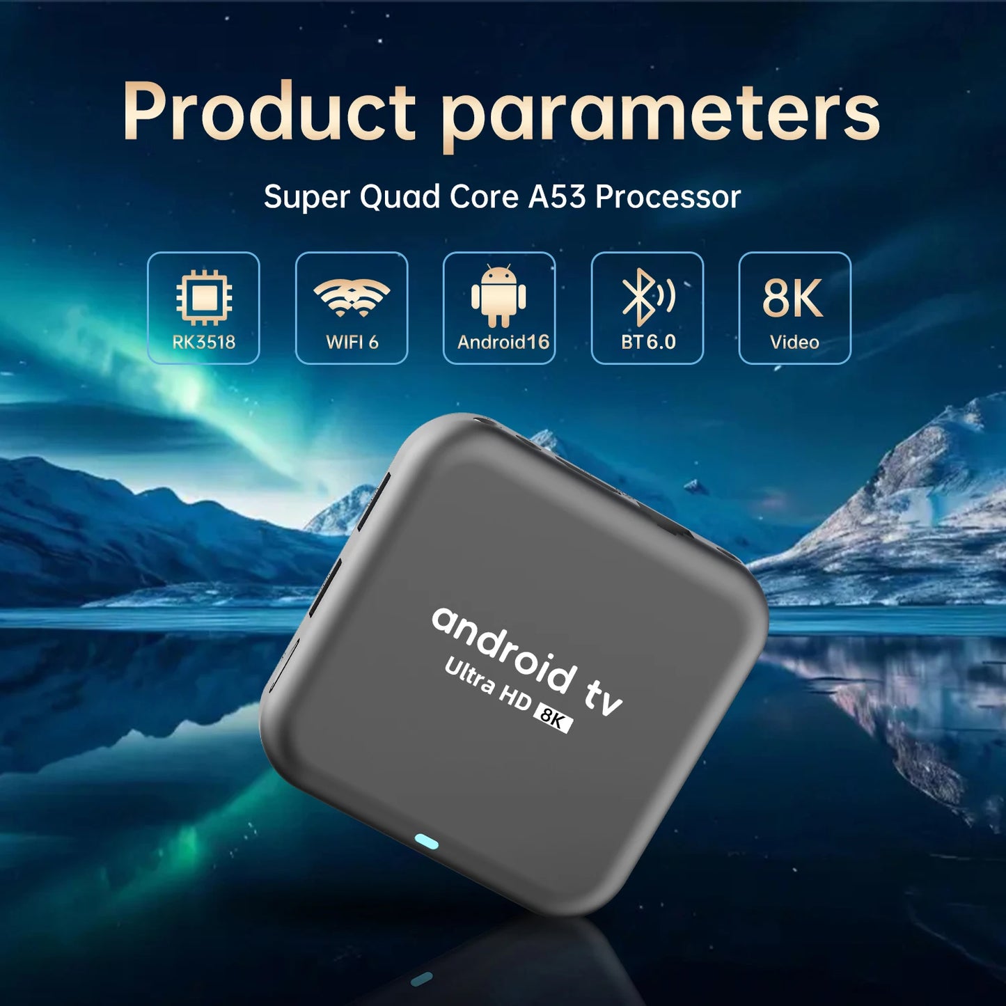 Smart TV Box 2026 Android 16 Q18 RK3518 Dual Wifi 5G Wifi6 Google Assistant 8K Video BT6.0 Netflix 8GB 128GB 256GB Media Player