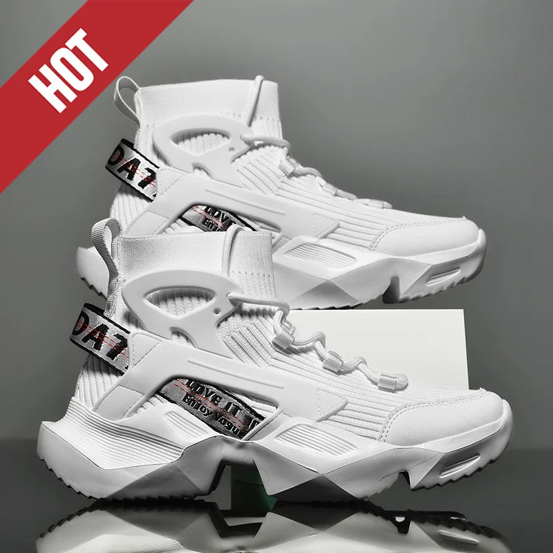 Running Shoes Casual High Top Men Sports Tenis Ankle Boots Breathable Lightweight Men Comfortable Athletic Nonskid Sock Sneakers