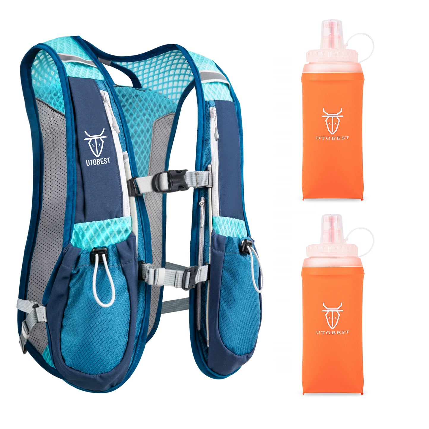 UTOBEST Trail Running Backpack 5L Ultra Lightweight Hydration Vest Breathable Functional Pack for Marathon Cycling Hiking