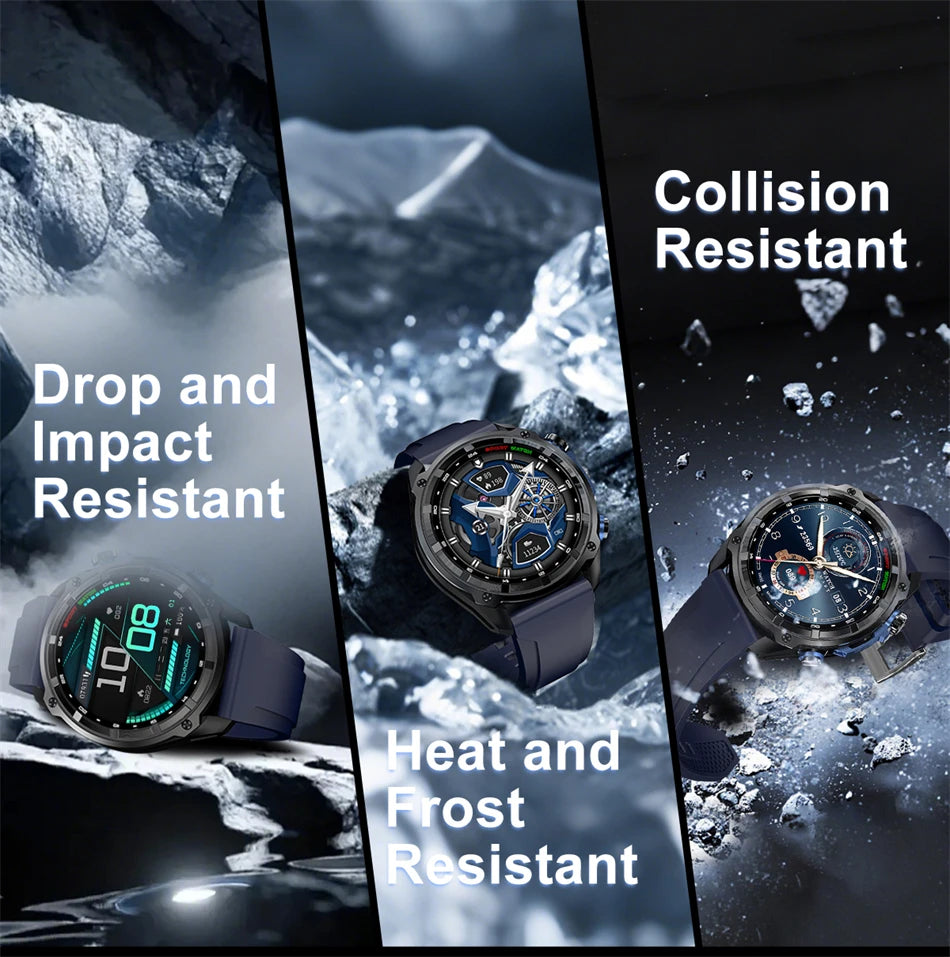 2026 Newly upgraded GPS Military Sports Smart Watch 860mAh 1.43-inch AMOLED Compass Altimeter Call 5ATM Waterproof Sports Watch