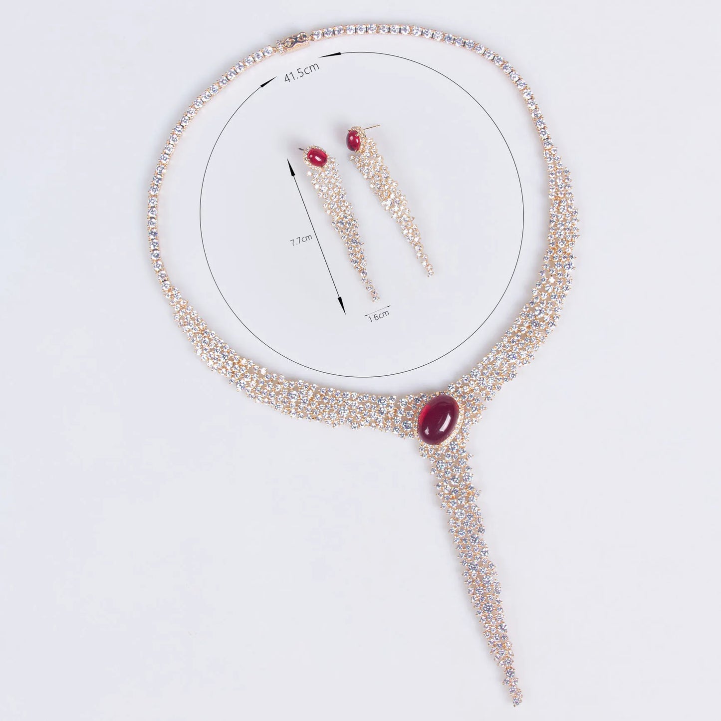 Diamonds Hollowed Out Round Necklace Pendant Earrings Jewellery Set Bridal Wedding Party Women's Dresses Accessories M-293