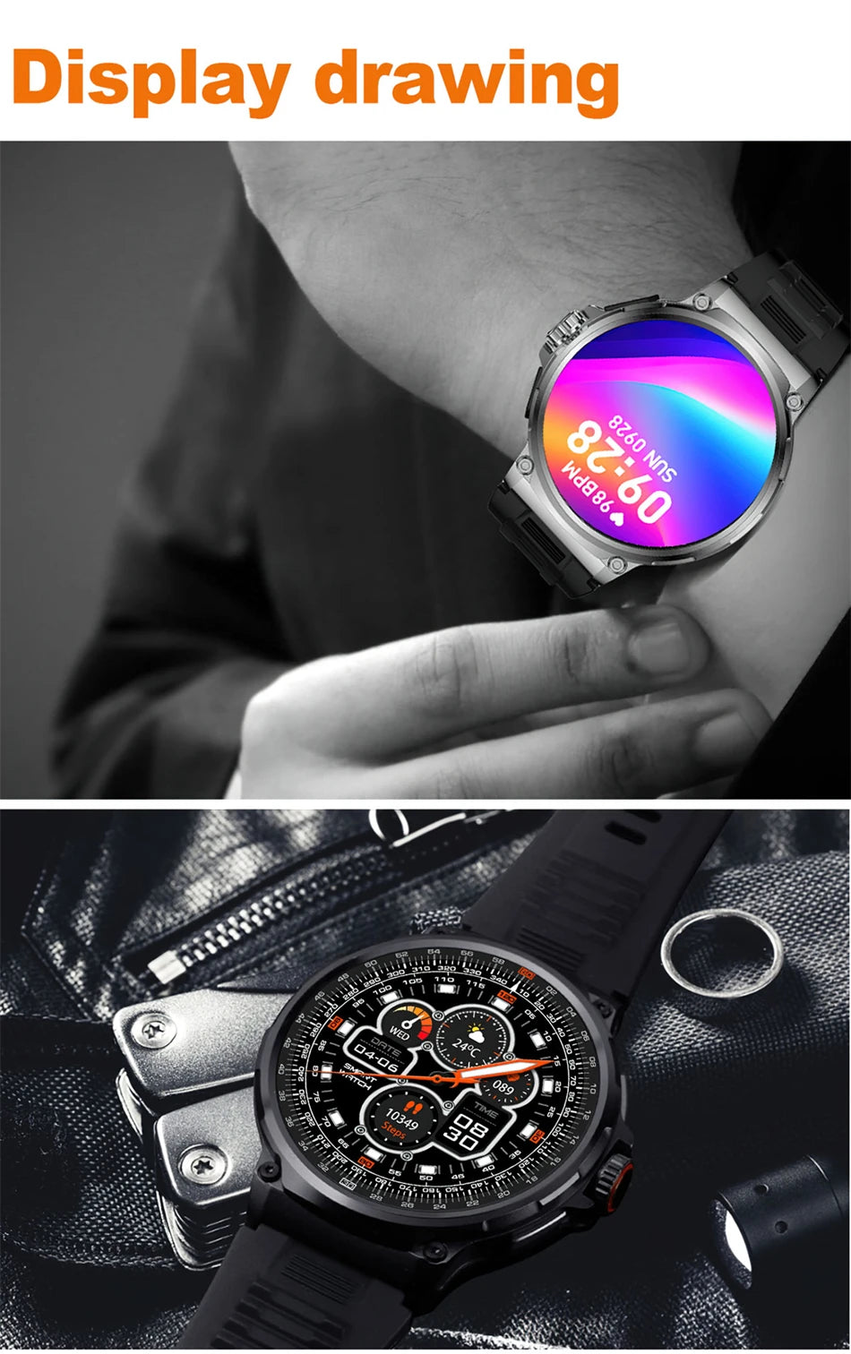 2025 New Military GPS V69 Smart Watch Men 1.85 inch 710 mAh Heart Rate GPS Sports IP68 Waterproof Bluetooth Talk  Smartwatch Man