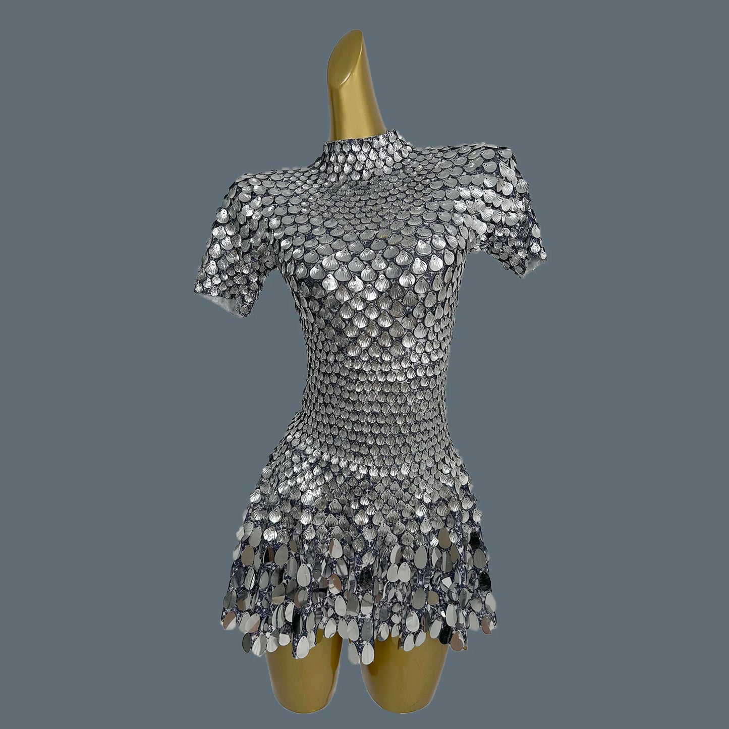 Sparkly Sequins Latin Dress Stage Wear Celebrate Birthday Prom Short Dress Nightclub Stage Performance Dance Costume Jinsique