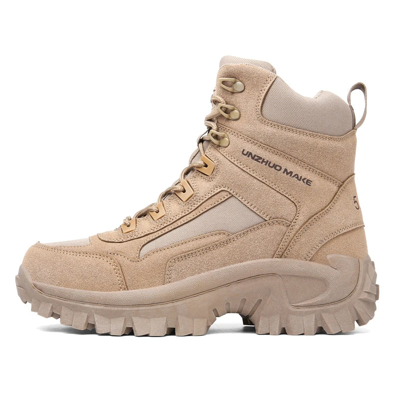 Outdoor boots, hiking shoes, hiking high top shoes, men's shoes, anti slip and wear-resistant off-road sports shoes, combat boot