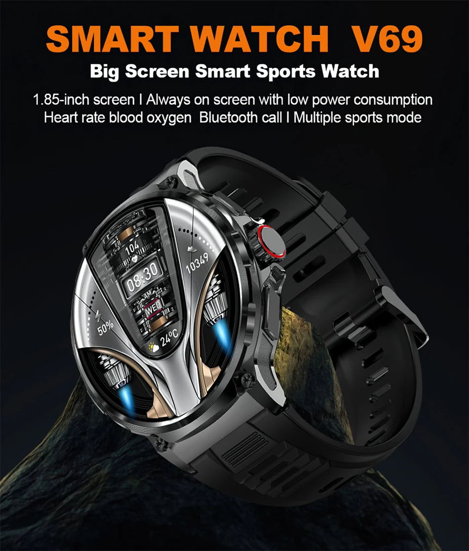 2026 New Men GPS Track Smart Watch 1.85 Inch Ultra HD AMOLED Screen 710 Mah Battery Bluetooth Call Smartwatch For Android IOS