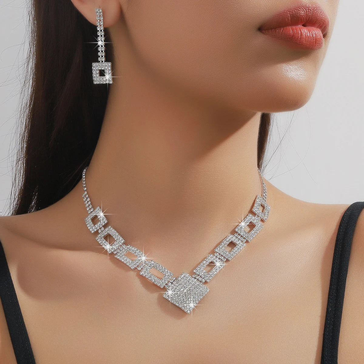 Women's Design Geometric Necklace Earrings Bracelet Ring Jewelry Set Wedding Banquet Party Holiday Gift