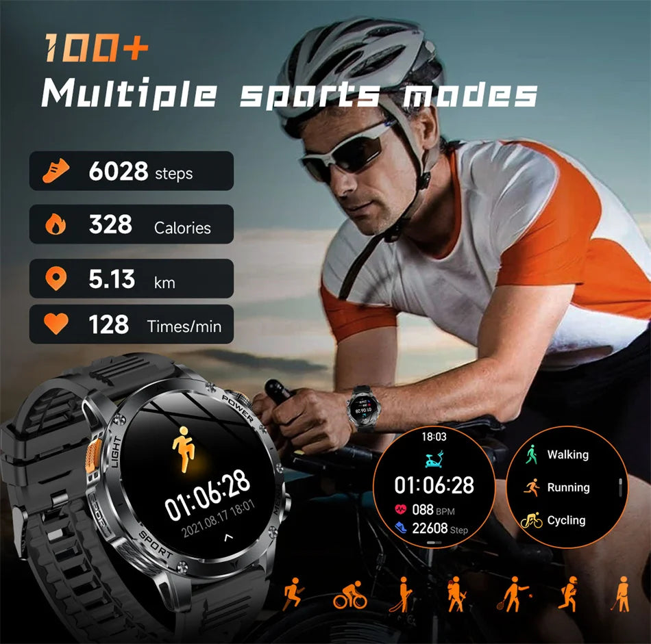 T-Rex 3 Military Grade 1000mAh Battery Smart Watch IP68 Waterproof GPS Bluetooth call AMOLED HD Men Sports 2025 New Smartwatch