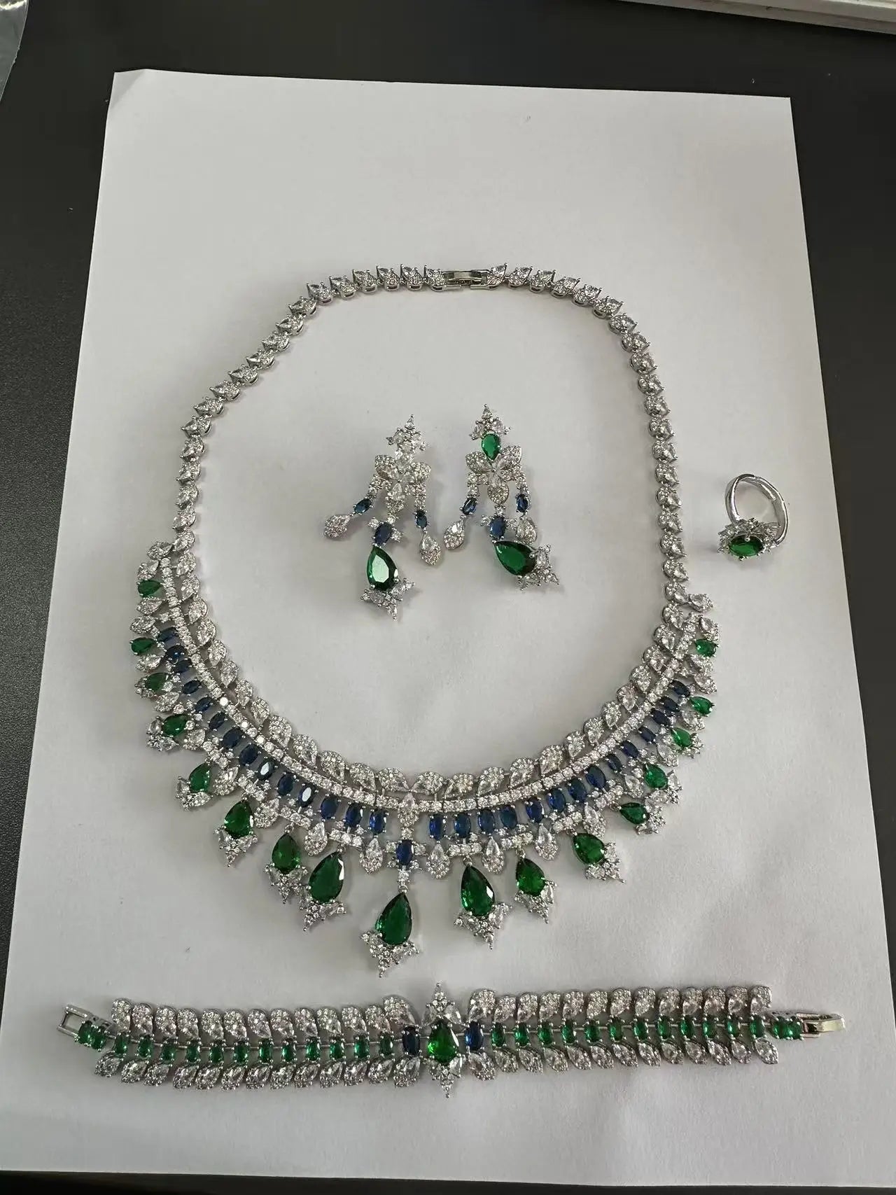 Women's necklace set cubic zirconia bridal jewelry Dubai wedding engagement party holiday jewelry accessories