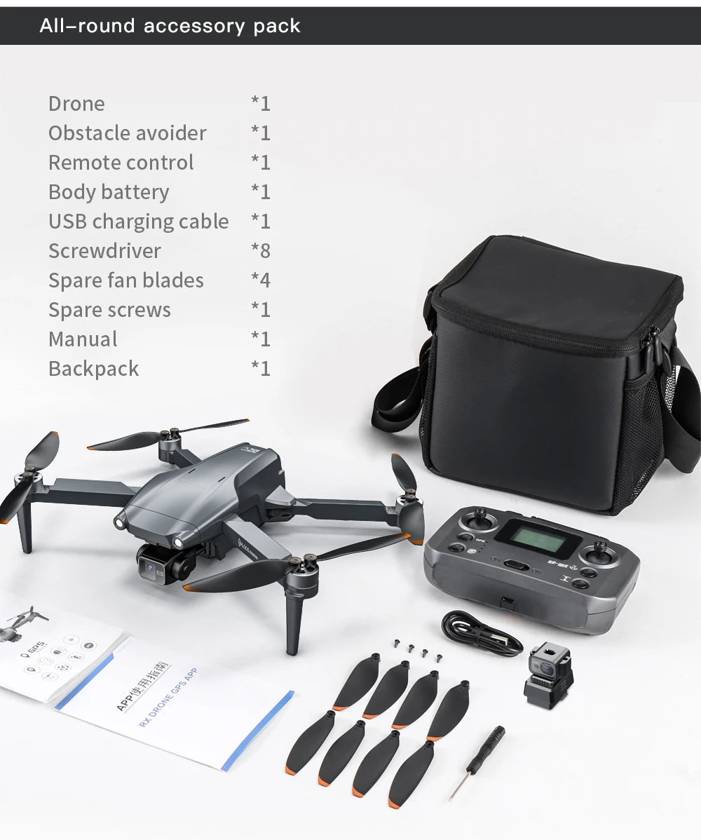 New L600 PRO MAX/PRO GPS Drone 5KM 4K Professional HD Dual Camera 3-Axis Gimbal 360° Obstacle Avoidance Brushless Quadcopter Toy
