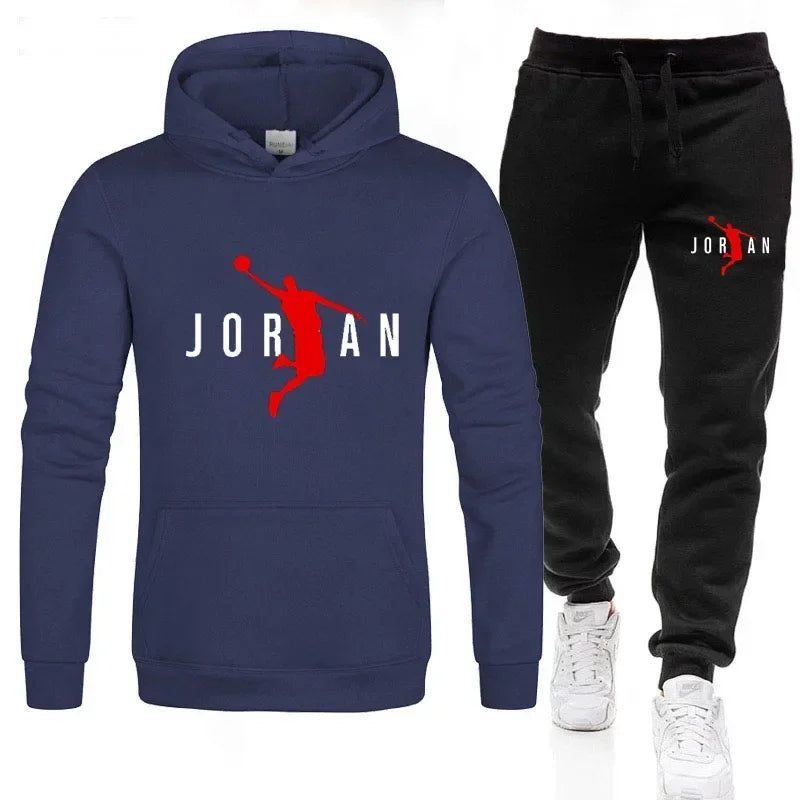 Autumn and Winter Men's Sports Hoodies and Sweatpants, Casual Plus-size Men's Suits 2025 Outdoor Jogging and Fitness Sets