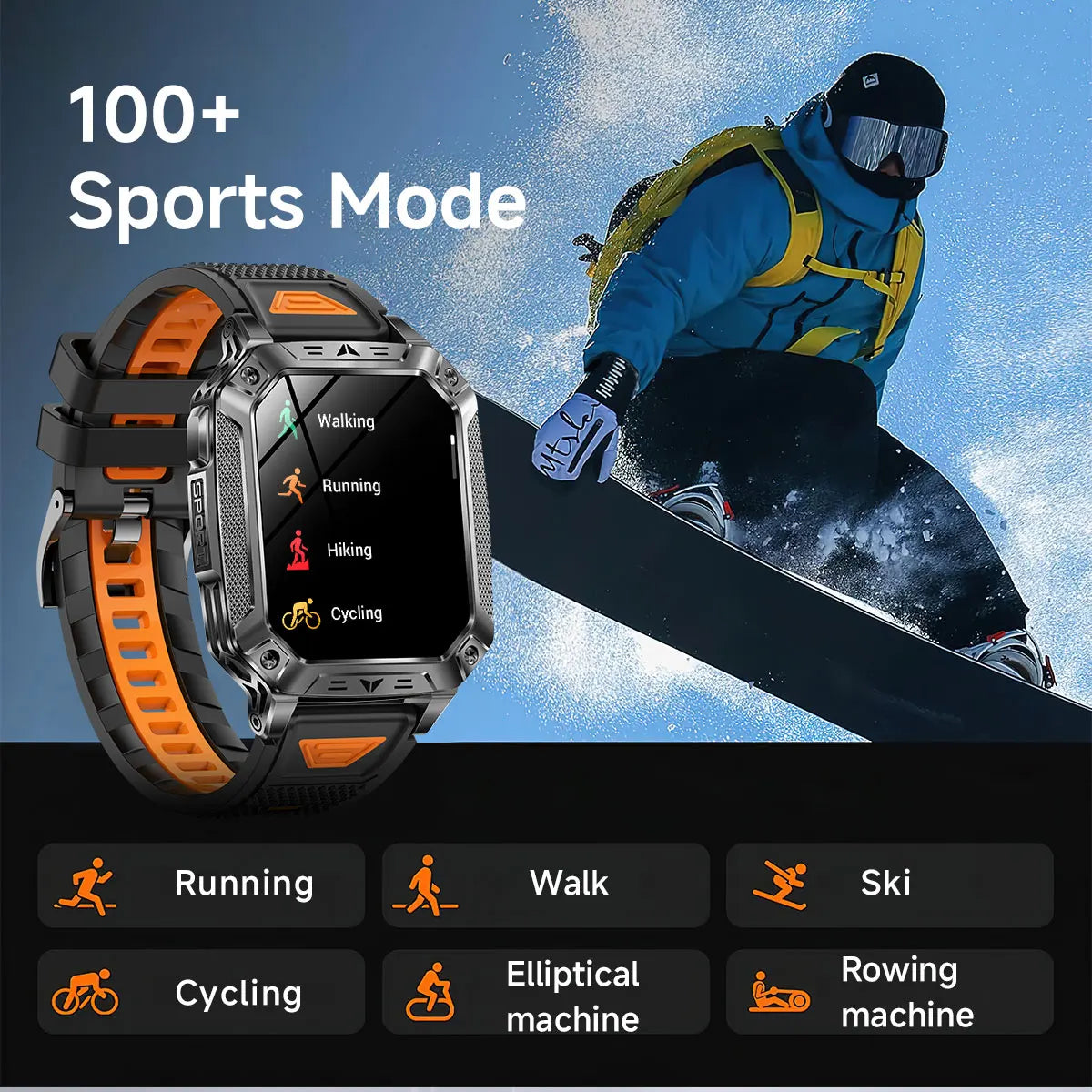 2026 HOT New 1400mAh Large Battery Smart Watch Military Quality 10ATM Waterproof Tactics 100+Sport Bluetooth call SmartWatch Men
