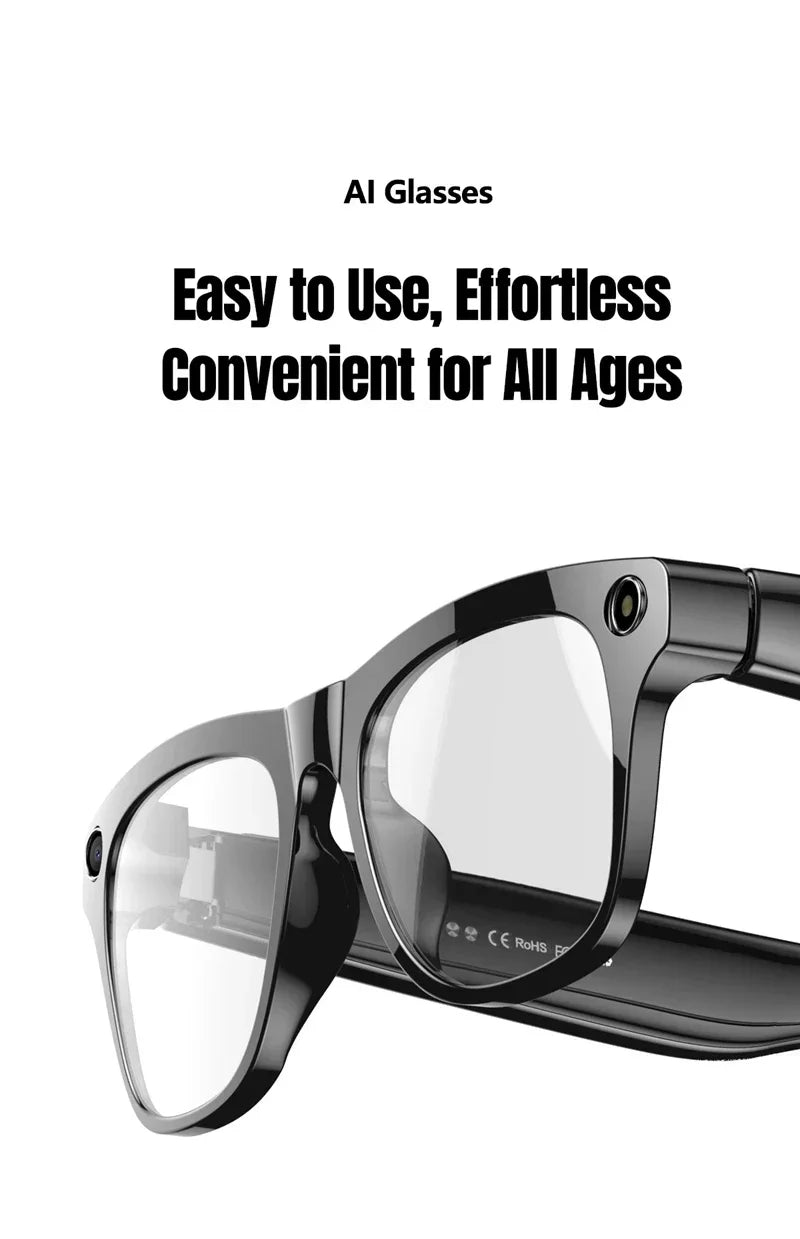 Lenovo 8K 4K AI HD Shooting Smart Glasses Multifunctional Camera Bluetooth Call Music VoicePlayer Translate Photochromic Glasses