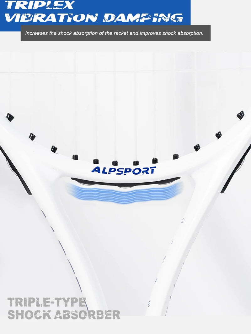 ALPSPORT Carbon Fiber Tennis Racket T800 18K-Professional Grade with Bag&Strap Lightweight Training Racquet for Adults Men&Women