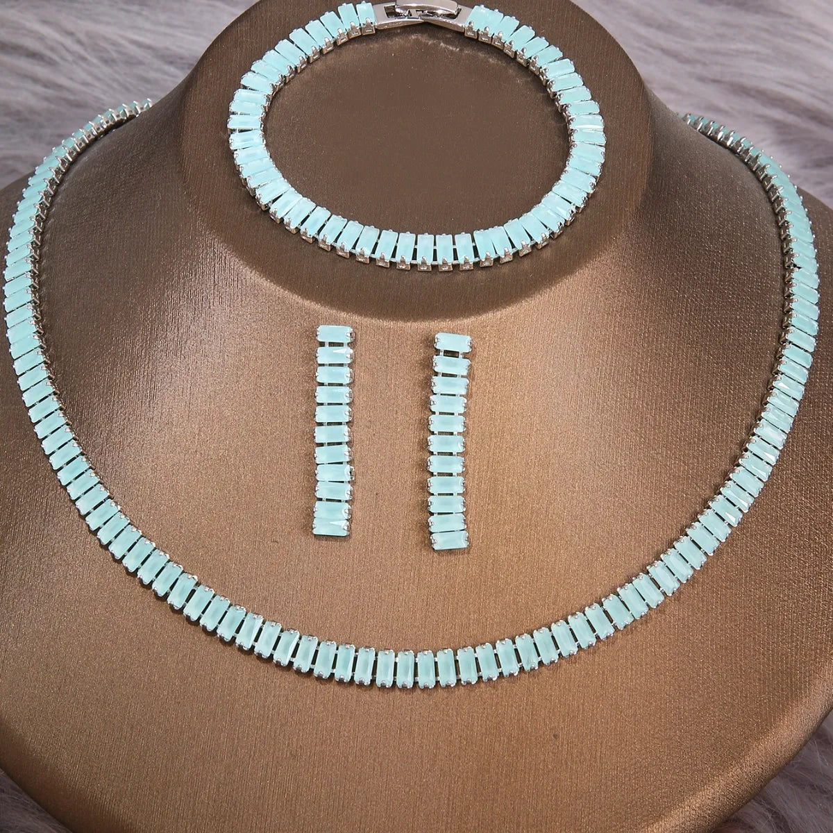 Emmaya Noble Cubic Zircon Jewelry Set Bridal Wedding Party For Female Fascinating Dress-Up Geometry Shape Elegant Ornament