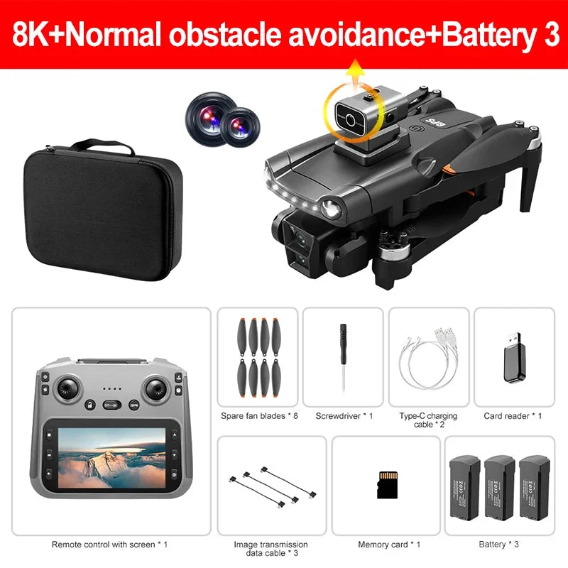 Original V198MAX GPS Return Drone 5G 8K HD Dual Camera Dron Remote With Screen Laser Obstacle Avoidance Drone RC Toys Gifts FPV