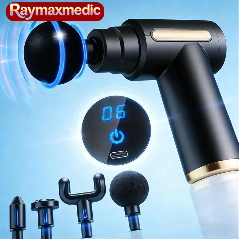Raymax Portable Fascia Muscle Massage Gun Protable Body Massager Deep Handheld Percussion Massager For Body Back And Neck Leg