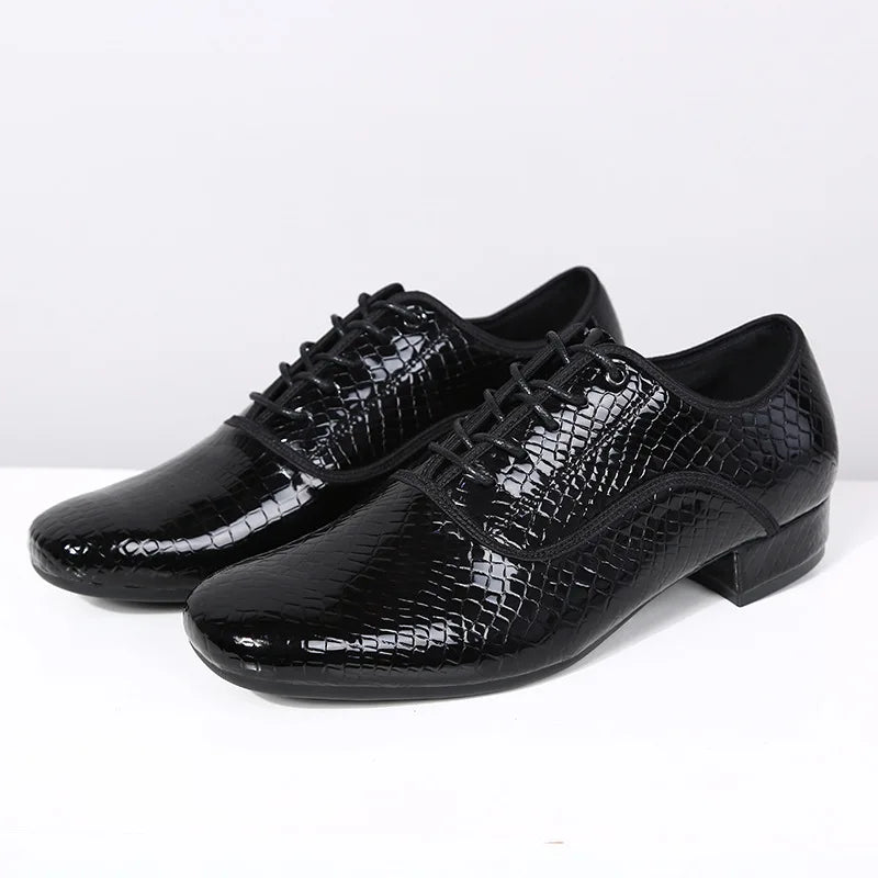 Breathable Tango Dance Shoes Men Latin Dance Shoes Snakeskin Sneakers Leather Jazz Modern Ballroom Dancing Sports Shoes Man