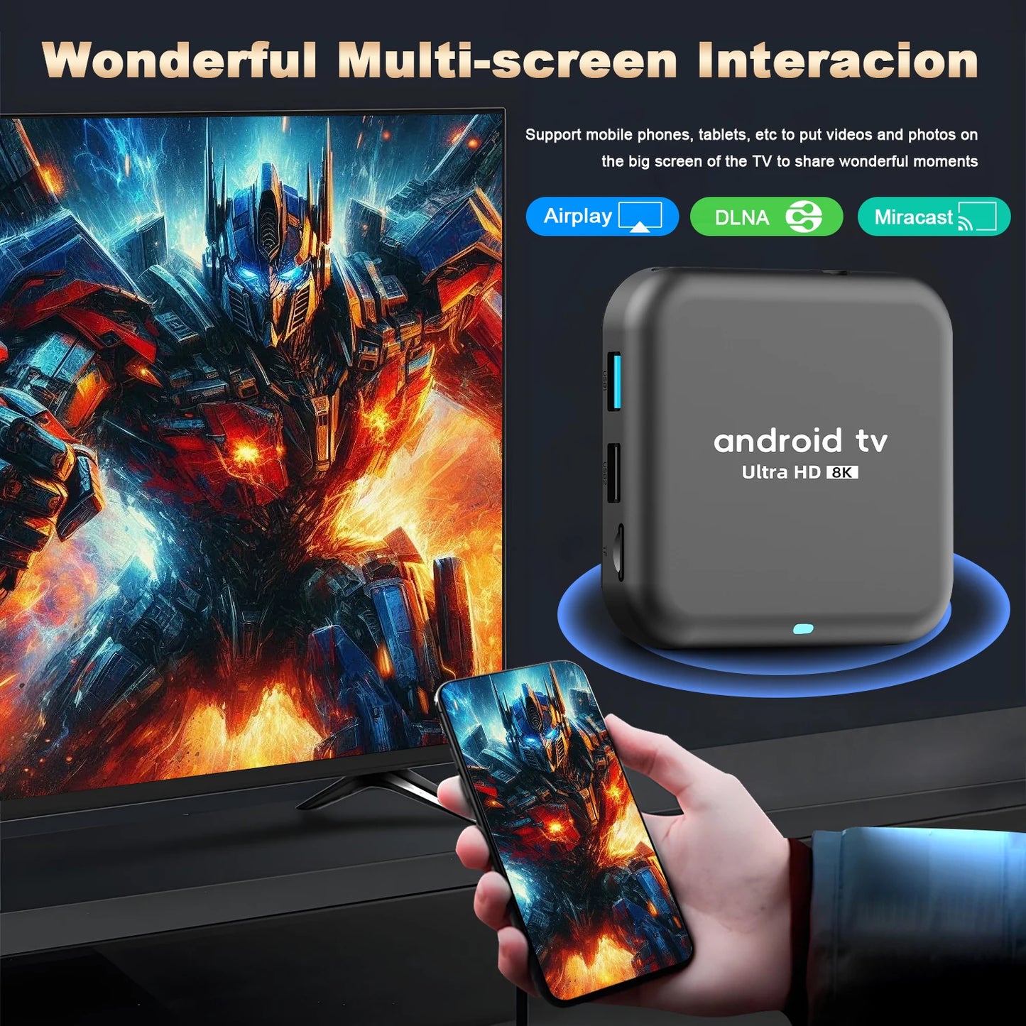Smart TV Box 2026 Android 16 Q18 RK3518 Dual Wifi 5G Wifi6 Google Assistant 8K Video BT6.0 Netflix 8GB 128GB 256GB Media Player