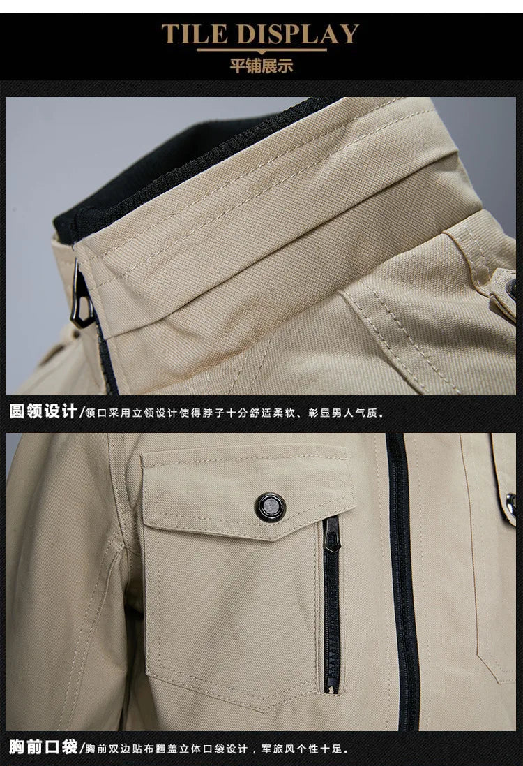 2023 Autumn Mens Bomber Jackets Casual Male Army Military Jackets Mens Cotton Slim Outwear Windbreaker Baseball Coats Clothing