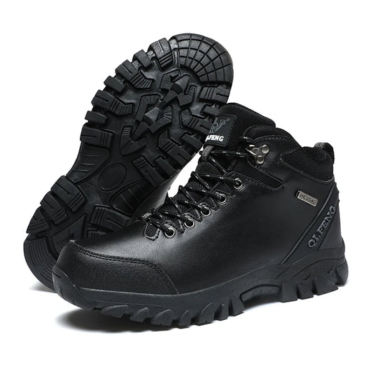 Men Winter Snow Boots Waterproof Leather Sneakers Super Warm Men's Boots Outdoor Male Hiking Boots Work Shoes Zapatillas Hombre