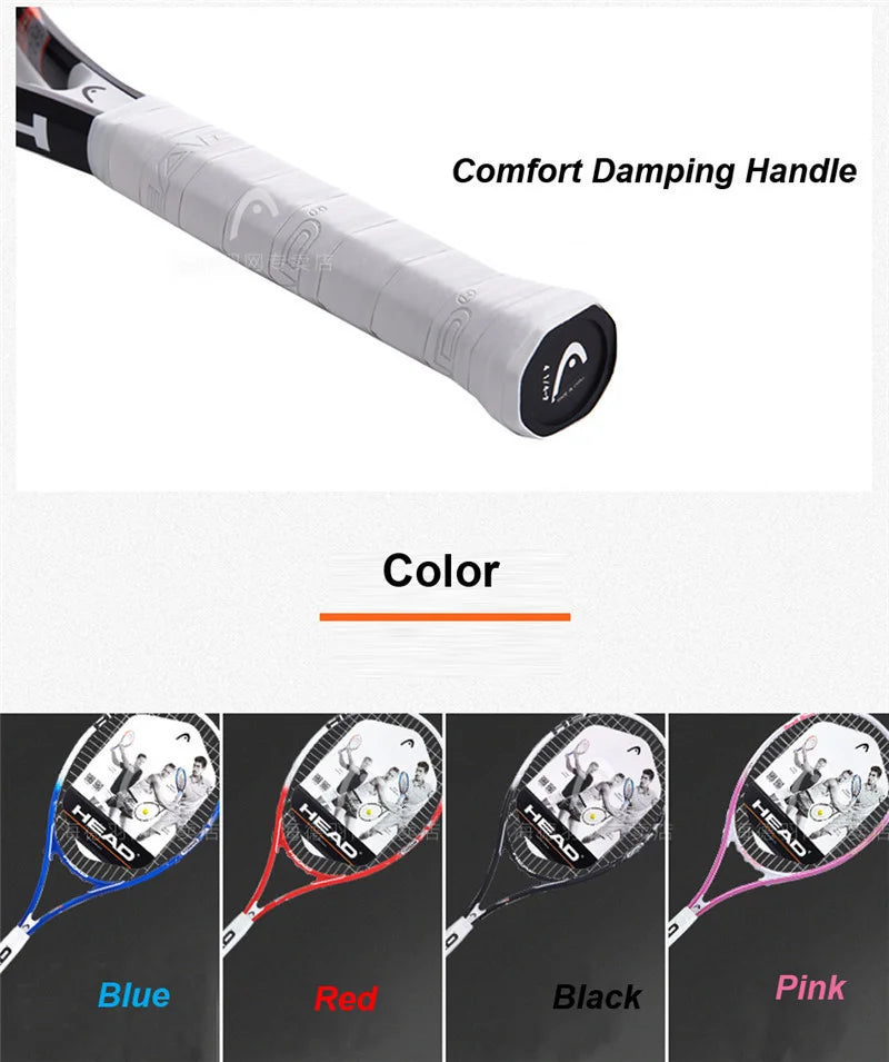 Original Head Tennis Racket Black Professional Tennis Racquet Carbon Tenis Padel With Bag Overgrip Dampener Raquete De Tenis 414