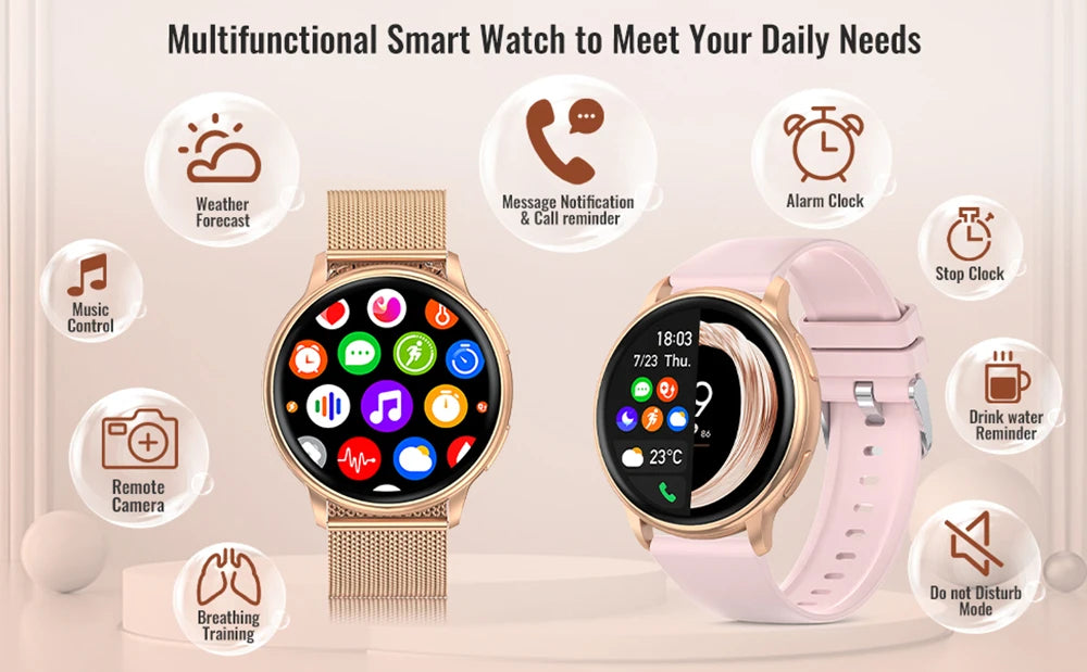 MEVADEN Bluetooth Call Smart Watch Women Fashion Watches Custom Dial Sport Fitness Health Tracker Smartwatch for Android IOS Y22