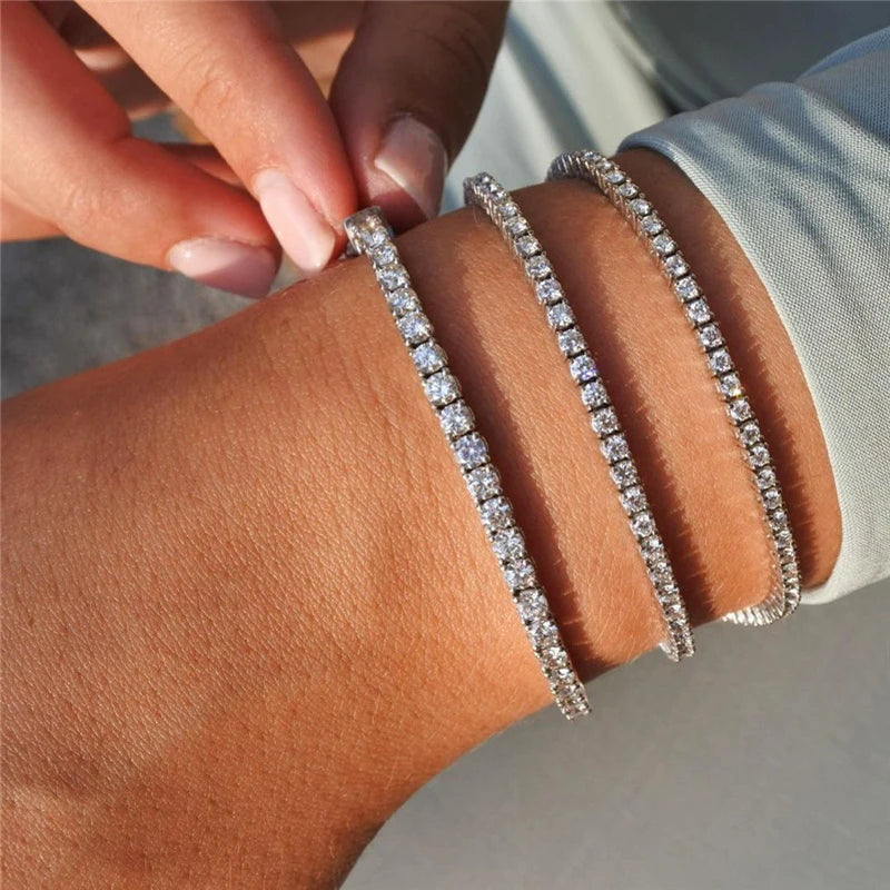 [Tennis Chain] Premium Unisex Moissanite Tennis Necklace for Men Original 925 Sterling Silver Hip Hop Tennis Bracelets for Women
